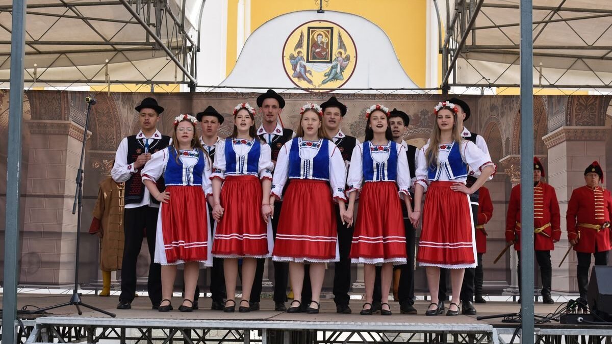 Group of dancers performing traditional folk dance