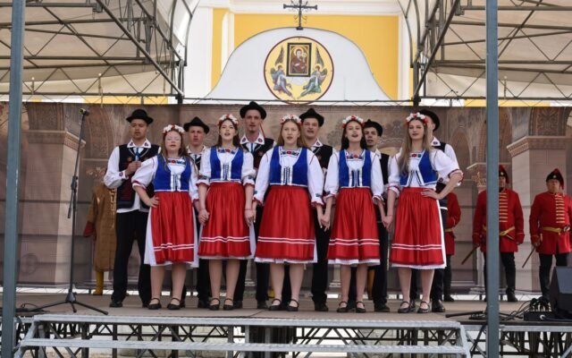 Group of dancers performing traditional folk dance